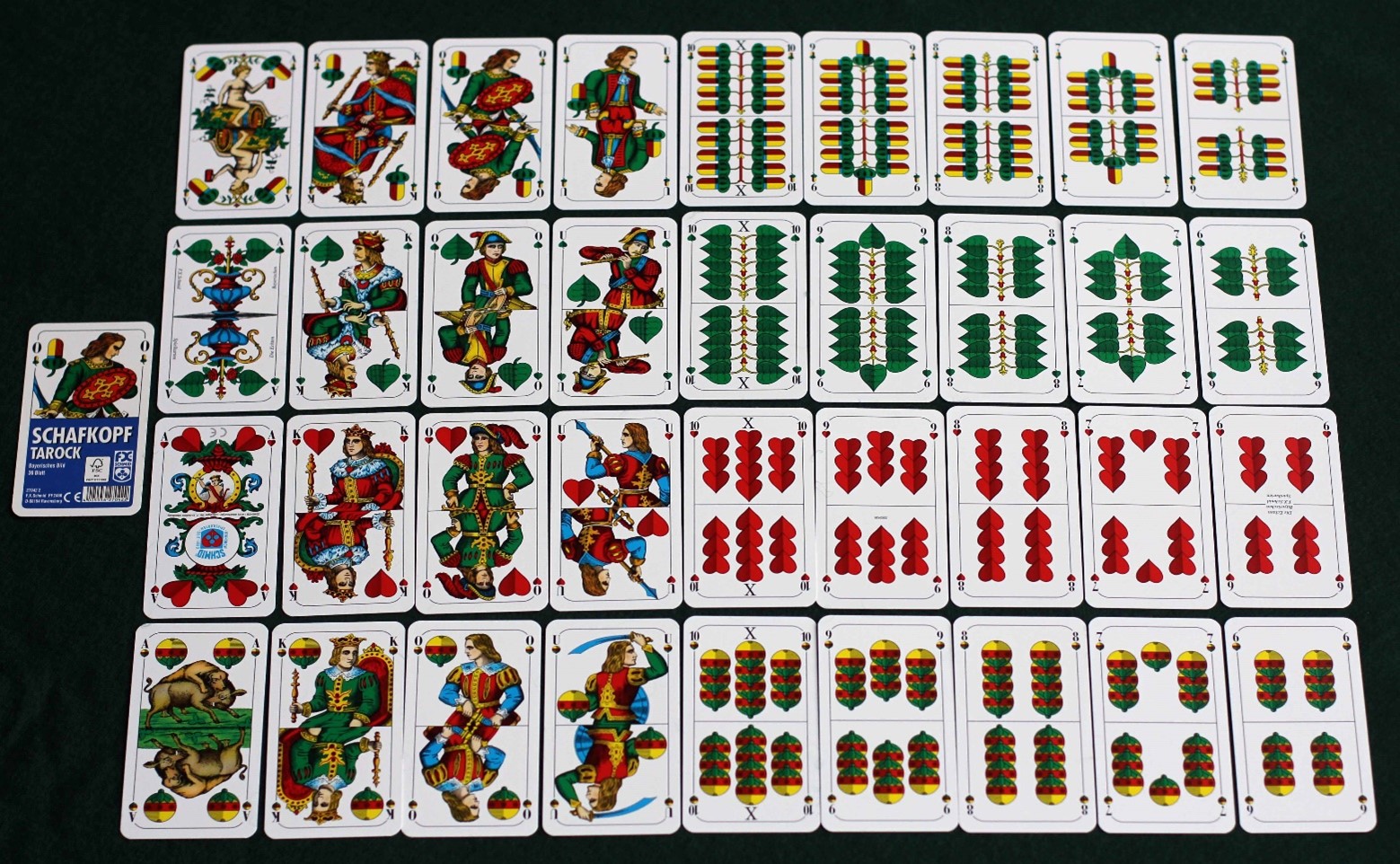 Bavarian pattern cards - 36-card deck