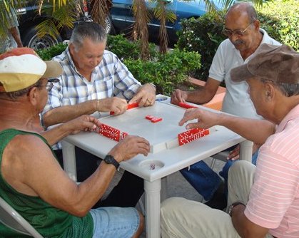 Domino table in Juana Diaz town square